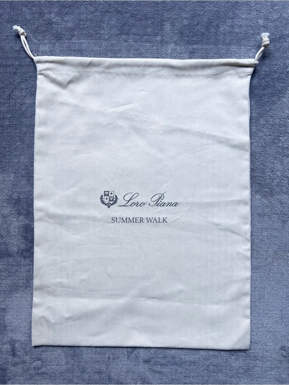 Loro Piana Dust Bag Summer Walk Draw String Storage Travel Shoes Cotton Italy